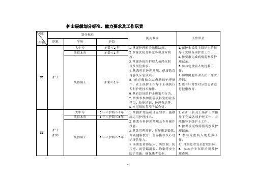 护士层级划分标准