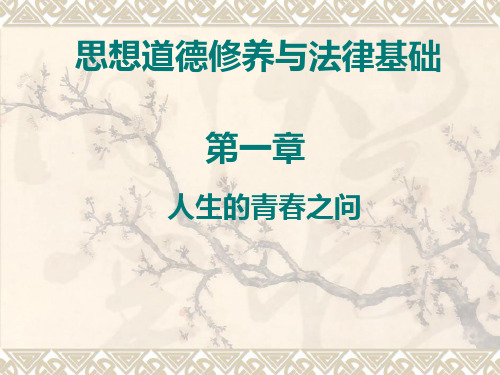 2018年新版思想道德修养与法律基础第一章-人生的青春之问知识讲稿