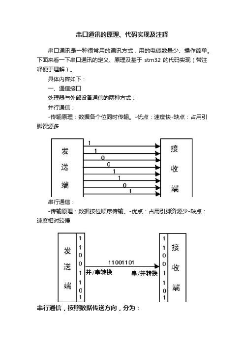 串口通讯的原理、代码实现及注释