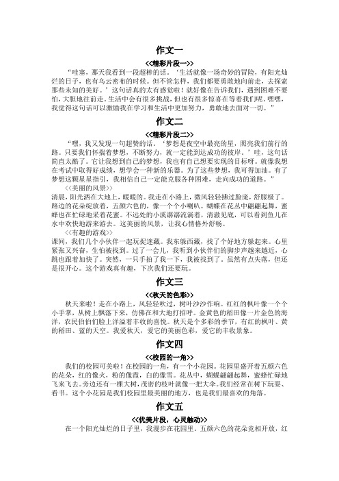 好片段摘抄200字