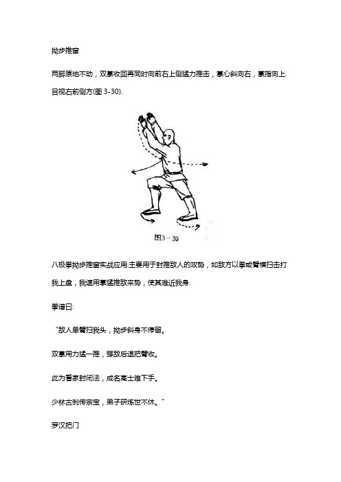 少林二门八极拳二十五二十六式拗步推窗和罗汉把门