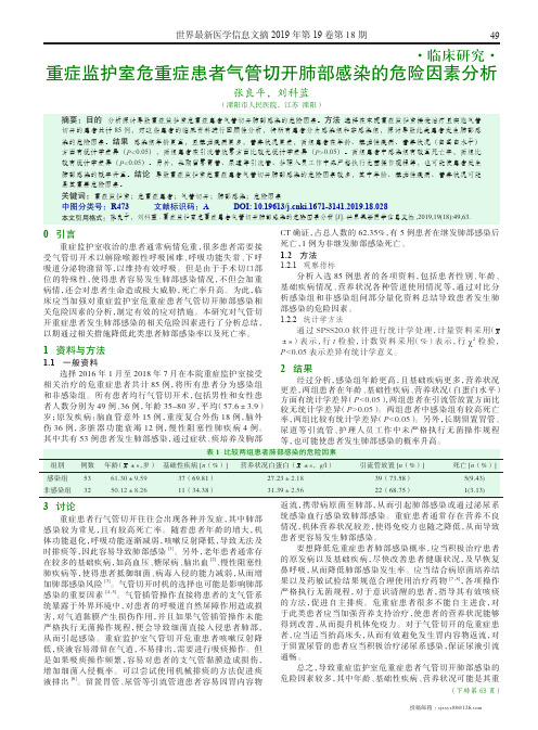 重症监护室危重症患者气管切开肺部感染的危险因素分析