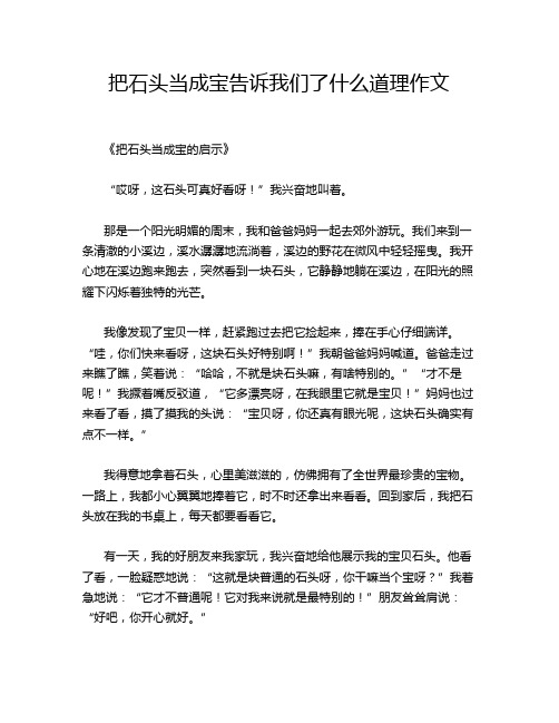 把石头当成宝告诉我们了什么道理作文