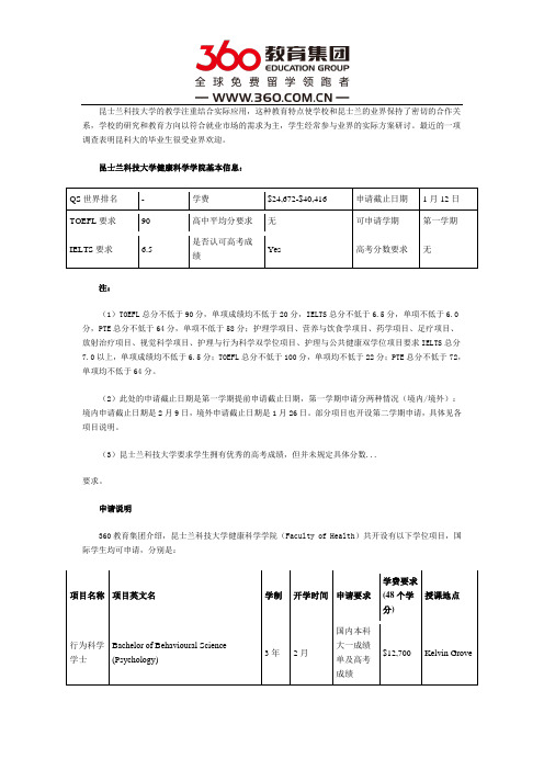 昆士兰科技大学健康科学学院