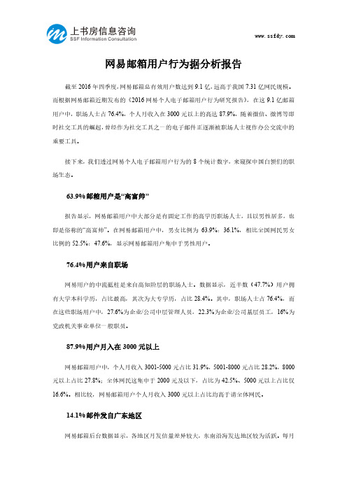 网易邮箱用户行为据分析报告-上书房信息咨询