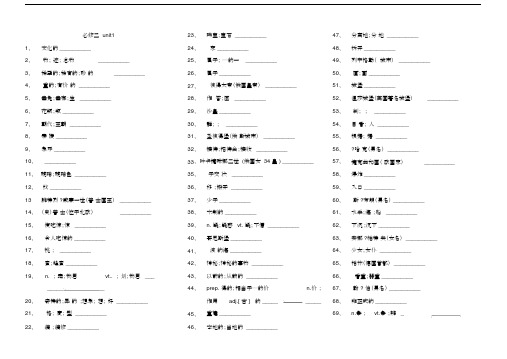 (完整word版)人教版高中英语必修2单词默写.docx