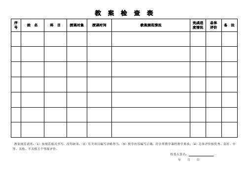 教案检查表