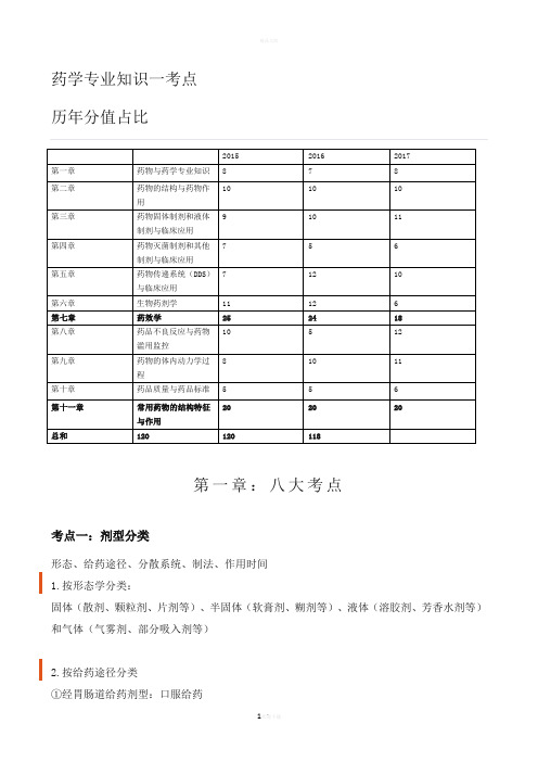 执业药师西药一重点笔记