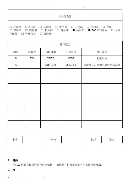 手机天线外观检验标准