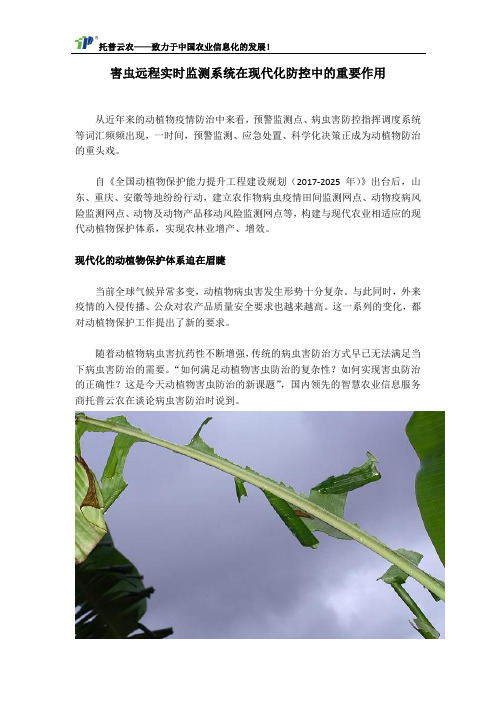 害虫远程实时监测系统在现代化防控中的重要作用