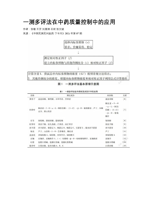 一测多评法在中药质量控制中的应用