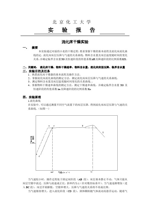 化工原理流化床干燥实验报告