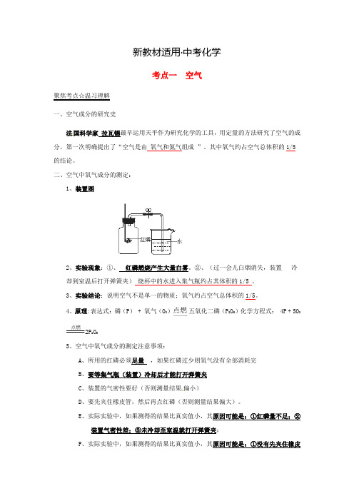 【新教材】中考化学试题：专题(01)空气(空气污染)(含答案)