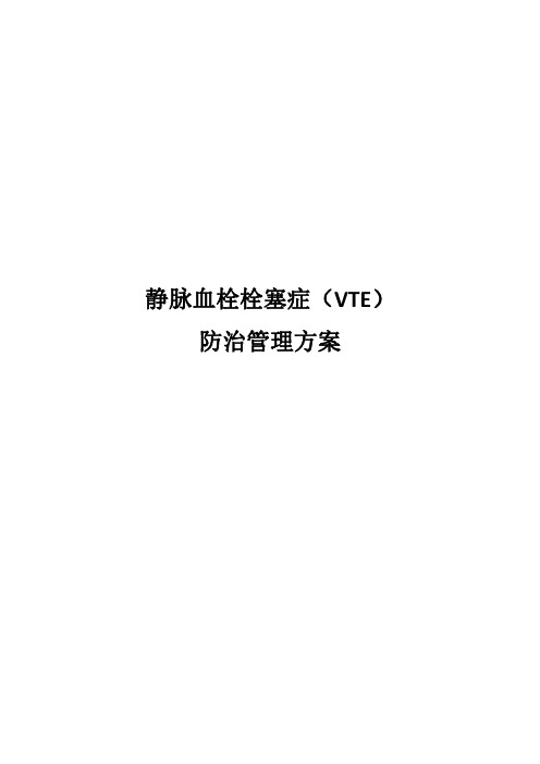 静脉血栓栓塞症(VTE)防治管理方案