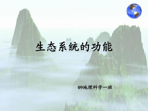 生态学基础1-3生态系统的功能