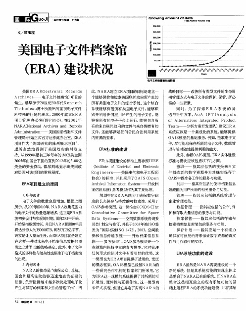 美国电谢档案馆(ERA)建设状况