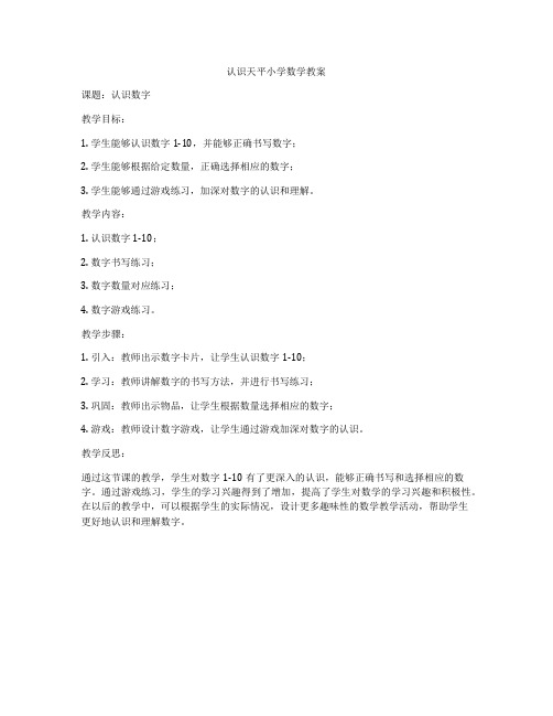 认识天平小学数学教案