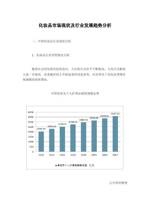 化妆品市场现状及行业发展趋势分析