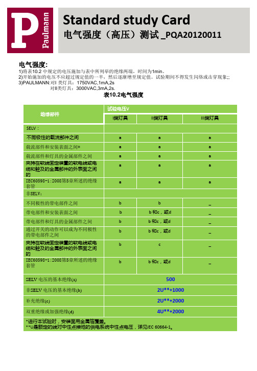 电气强度(高压)测试 _PQA20120011