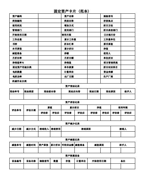 固定资产卡片