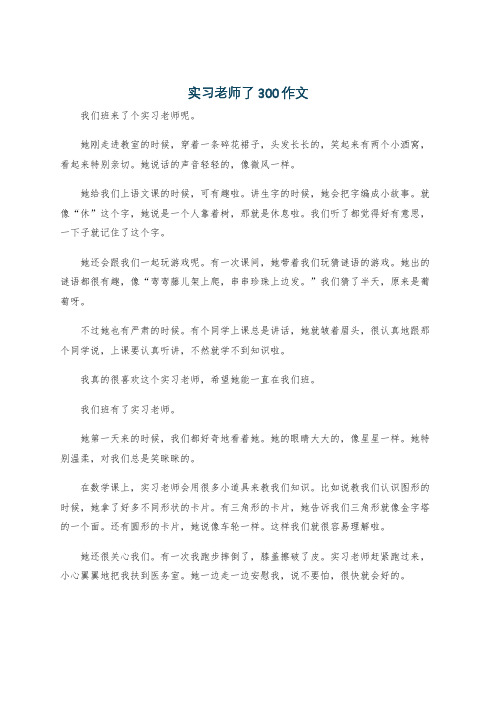 实习老师了300作文