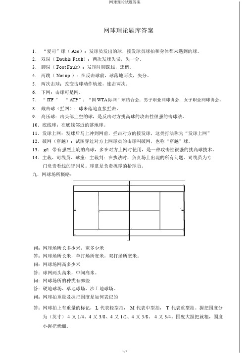 网球理论试题答案