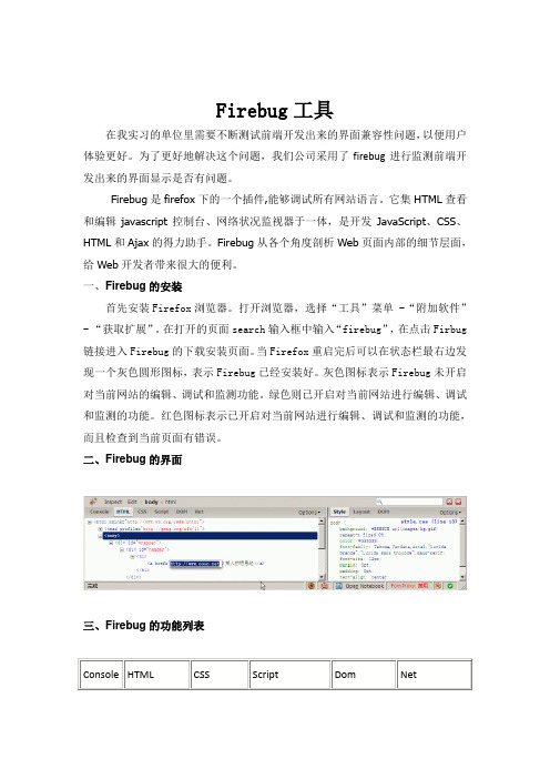 Firebug工具介绍和使用