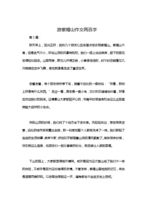 游紫帽山作文两百字