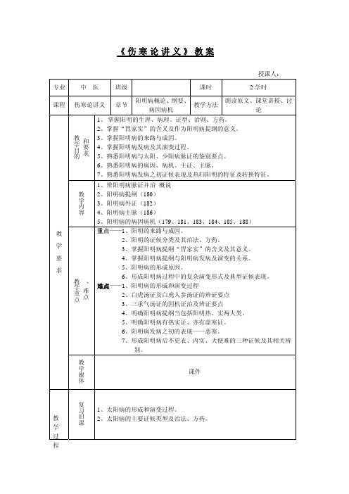 伤寒论讲义教案