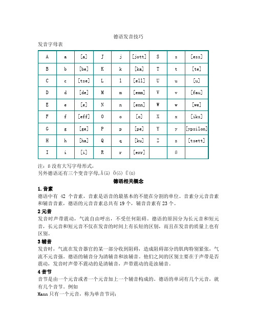 德语发音汇总