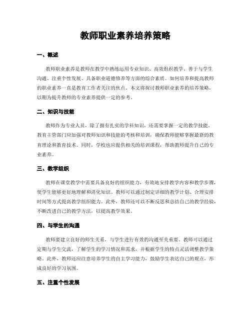 教师职业素养培养策略