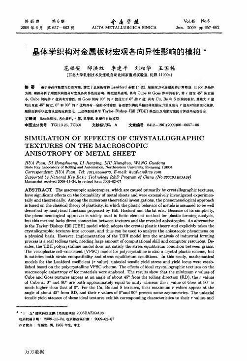 %93学织构对金属板材宏观各向异性影响的模拟