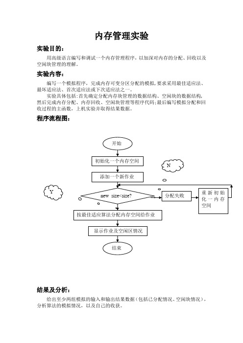 内存管理实验