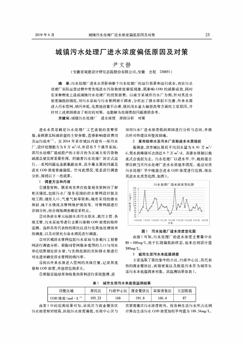 城镇污水处理厂进水浓度偏低原因及对策