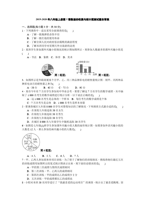 2019-2020年八年级上册第5章数据的收集与统计图测试题含答案