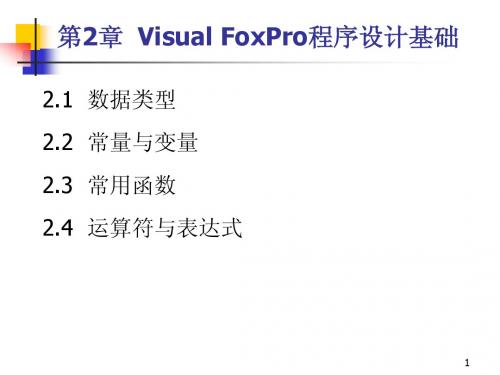 Visual_FoxPro程序设计基础知识