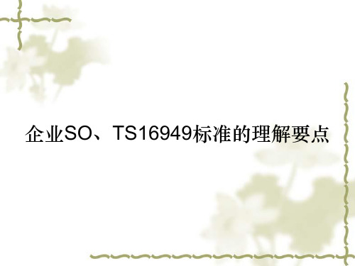 企业SO、TS16949标准的理解要点