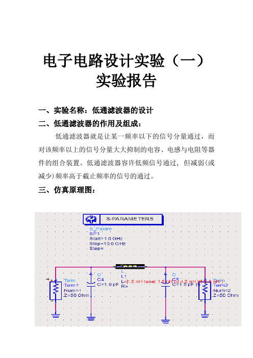 电子电路设计(ADS)实验报告