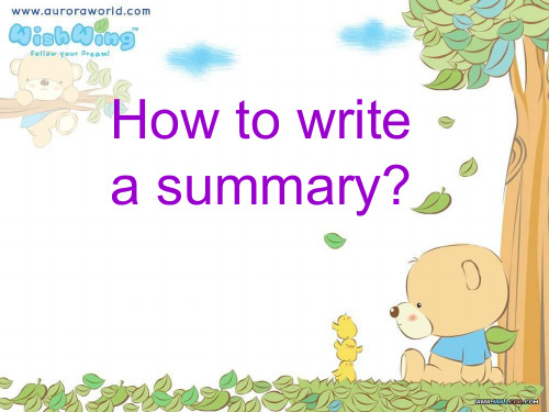 how to write a summary