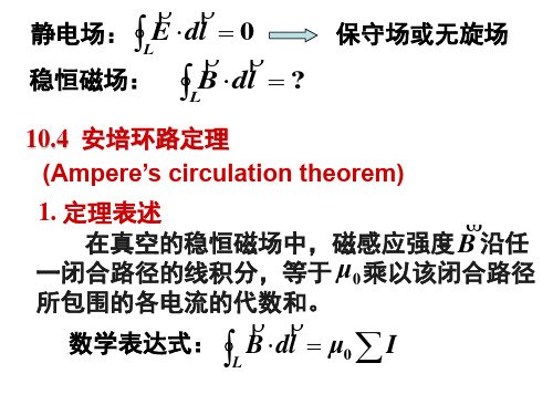 磁场高斯定理 安培环路定理