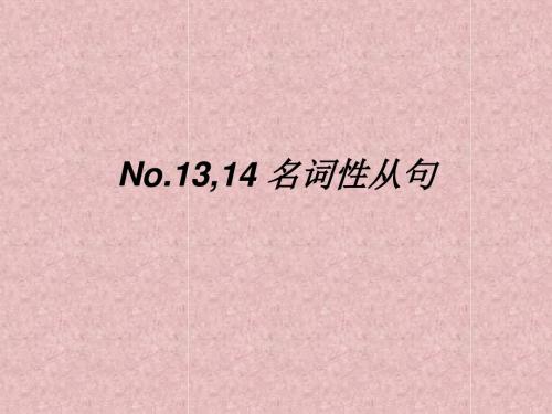 No.13,14 名词性从句
