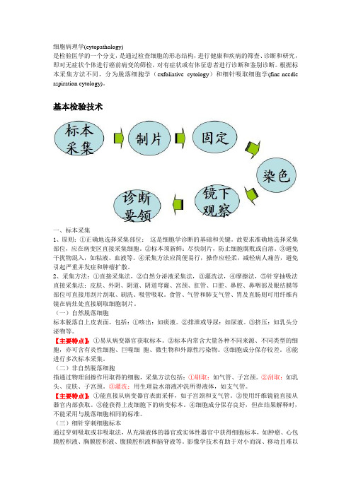 脱落细胞学(细胞病理学)整理,上篇(修正版)