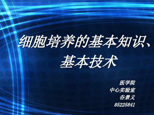 细胞培养基本知识基本技术