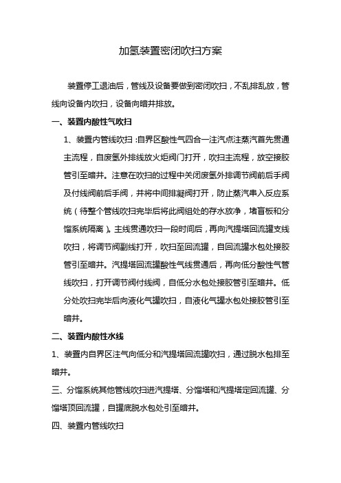 加氢装置密闭吹扫方案