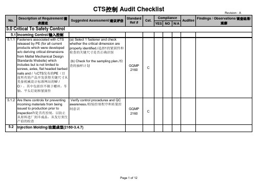 CTS控制 Audit Checklistccc