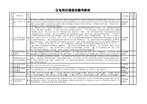 仪电岗位现场实操考核表xls-1