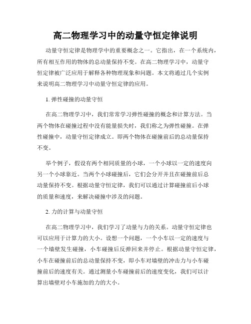 高二物理学习中的动量守恒定律说明