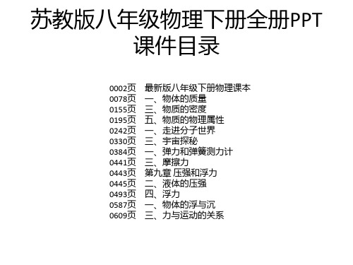 苏教版八年级物理下册全册PPT课件