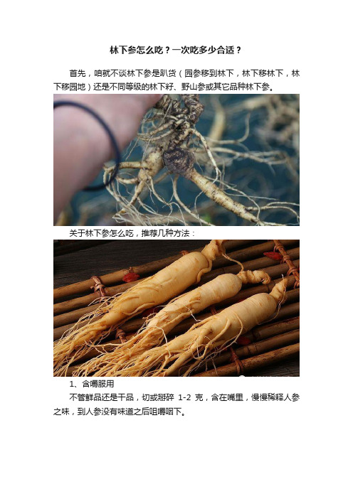 林下参怎么吃？一次吃多少合适？