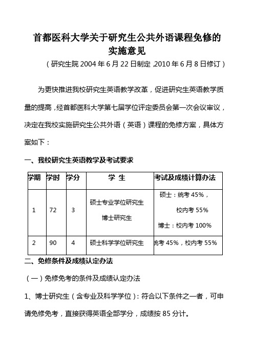 %8E研究生公共外语课程免修的实施意见